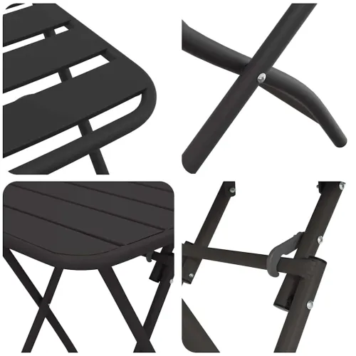 Bistro set 3 kom. Antracit Čelik - Antracit Cijena