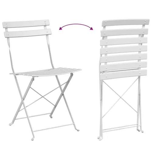 Sklopivi bistro set 3 kom. Bijelo Čelik - Bijelo Cijena