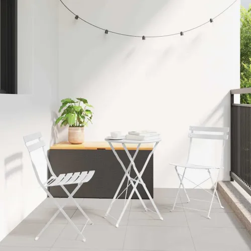Sklopivi bistro set 3 kom. Bijelo Čelik - Bijelo Cijena