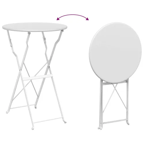 Sklopivi bistro set 3 kom. Bijelo Čelik - Bijelo Cijena