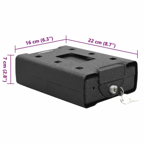 Auto sef s zaključavanjem Crna 22 x 16 x 7 cm Čelik Cijena
