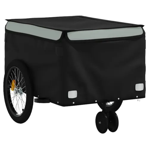 Prikolica za bicikl crno-siva 30 kg željezna - Siva 124 x 53 x 45 cm Cijena