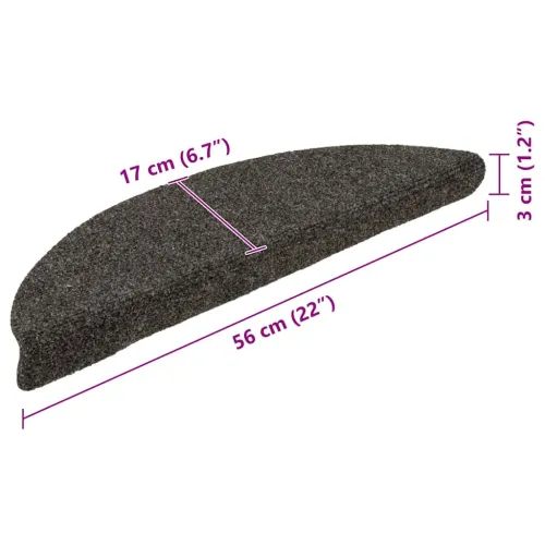 Prostirke za stepenice, samoljepljive, 20 kom 56x17x3 cm, antracit, poluokrugle - Antracit 56 x 17 x 3 cm 20 Cijena