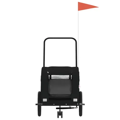 Prikolica za bicikl za ljubimce crna od tkanine i željeza - Crna 63.5 x 124.5 x 66 cm Cijena