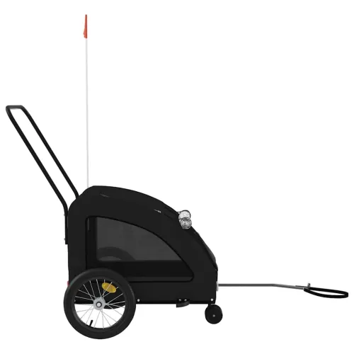 Prikolica za bicikl za ljubimce crna od tkanine i željeza - Crna 63.5 x 124.5 x 66 cm Cijena
