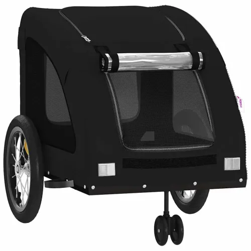 Prikolica za bicikl za ljubimce crna od tkanine i željeza - Crna 63.5 x 124.5 x 66 cm Cijena