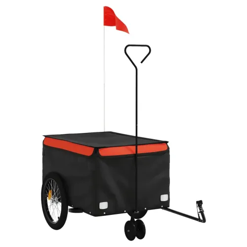 Prikolica za bicikl crno-narančasta 30 kg željezna - Narančasta 124 x 53 x 45 cm Cijena
