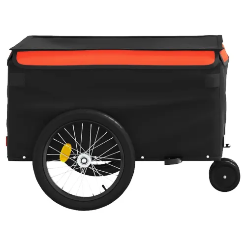 Prikolica za bicikl crno-narančasta 30 kg željezna - Narančasta 124 x 53 x 45 cm Cijena