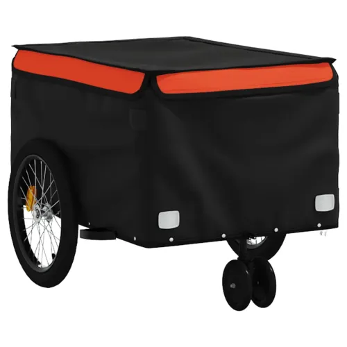 Prikolica za bicikl crno-narančasta 30 kg željezna - Narančasta 124 x 53 x 45 cm Cijena
