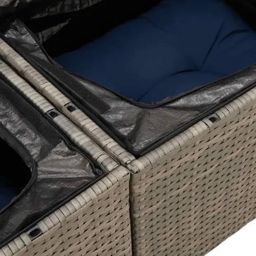 Vrtna garnitura - 7-dijelni set vrtnih sofa sivi od poliratana - Siva 1 Cijena