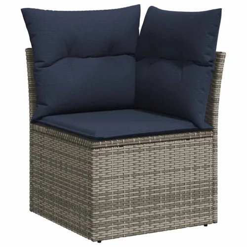 Vrtna garnitura - 7-dijelni set vrtnih sofa sivi od poliratana - Siva 1 Cijena
