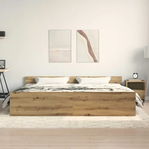 Okvir za krevet Umjetnički hrast 203 x 203 x 50 cm - hrast artisan 200 x 200 cm Cijena