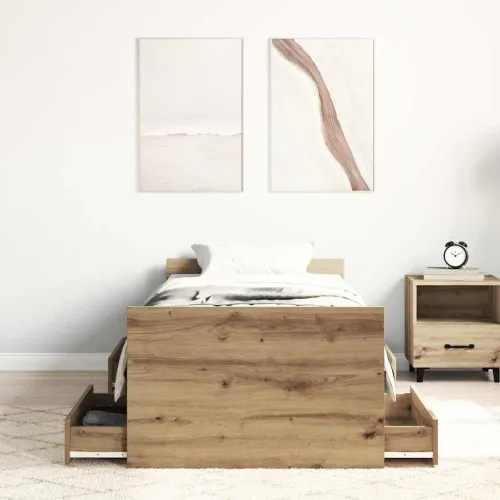 Okvir za krevet Umjetnički hrast 193 x 78 x 50 cm - hrast artisan 75 x 190 cm Cijena
