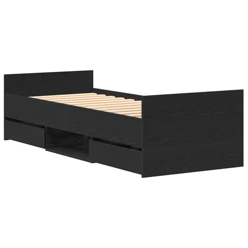 Okvir za krevet s ladicama Crni hrast 193 x 78 x 50 cm - Crni hrast 75 x 190 cm Cijena