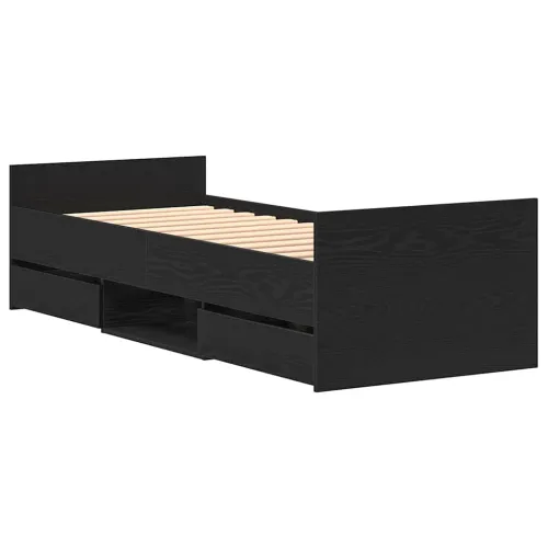 Okvir za krevet s ladicama Crni hrast 193 x 78 x 50 cm - Crni hrast 75 x 190 cm Cijena