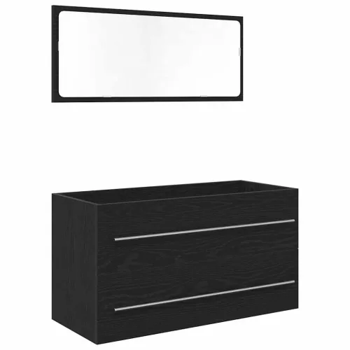 Kupaonski ormarić za sudoper 3 kom. Crni hrast - Crni hrast 90 x 38,5 x 48 cm bez slavine Cijena