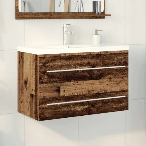 Kupaonski ormarić za sudoper 2 kom. Staro drvo - Staro drvo 80 x 38,5 x 48 cm bez slavine Cijena