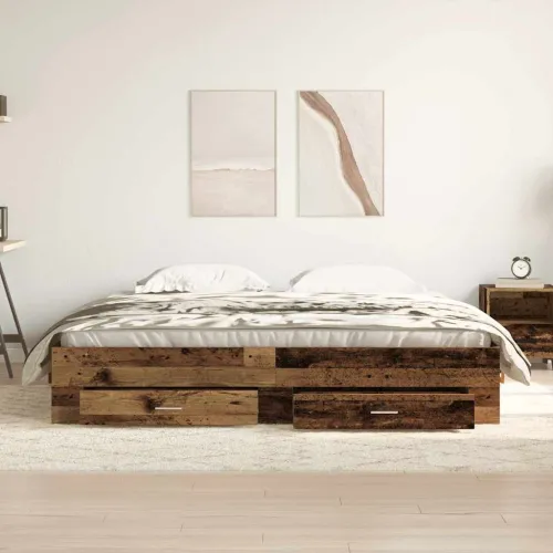 Okvir za krevet Staro drvo 180 x 200 cm Konstruirano drvo - Staro drvo 180 x 200 cm Cijena