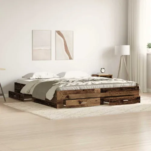 Okvir za krevet Staro drvo 180 x 200 cm Konstruirano drvo - Staro drvo 180 x 200 cm Cijena