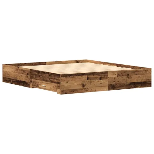 Okvir za krevet Staro drvo 180 x 200 cm Konstruirano drvo - Staro drvo 180 x 200 cm Cijena