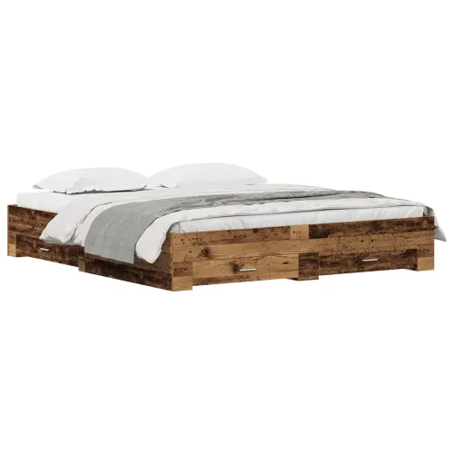 Okvir za krevet Staro drvo 180 x 200 cm Konstruirano drvo - Staro drvo 180 x 200 cm Cijena