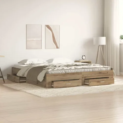 Okvir za krevet s ladicama Umjetnički hrast 180 x 200 cm - hrast artisan 180 x 200 cm Cijena