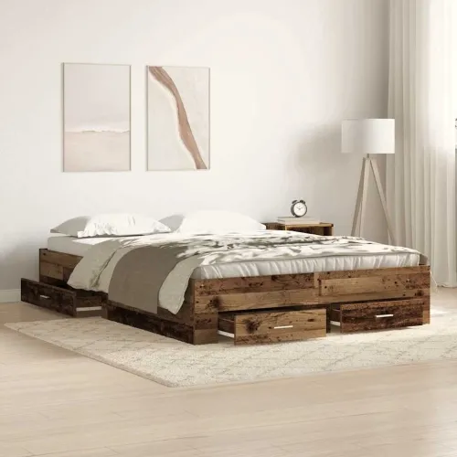 Okvir za krevet Staro drvo 140 x 200 cm Konstruirano drvo - Staro drvo 140 x 200 cm Cijena