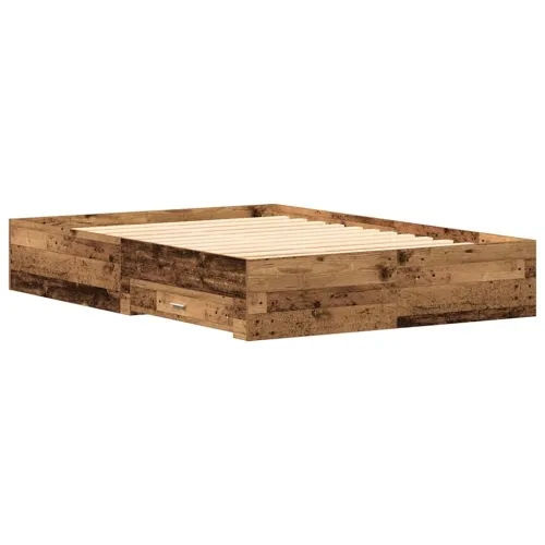 Okvir za krevet Staro drvo 140 x 200 cm Konstruirano drvo - Staro drvo 140 x 200 cm Cijena