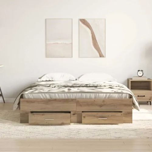 Okvir za krevet s ladicama Umjetnički hrast 140 x 200 cm - hrast artisan 140 x 200 cm Cijena