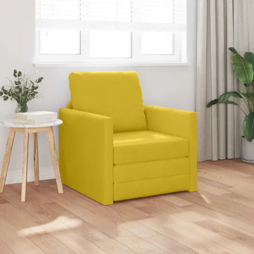 Krevet na razvlačenje Tamno žuta 74 x 77 x 81 cm Baršun - Tamnožuta 1 sjedalo Cijena