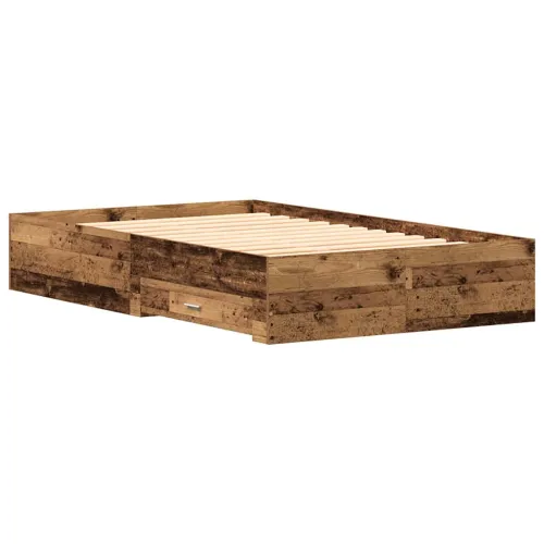 Okvir za krevet Staro drvo 120 x 200 cm Konstruirano drvo - Staro drvo 120 x 200 cm Cijena