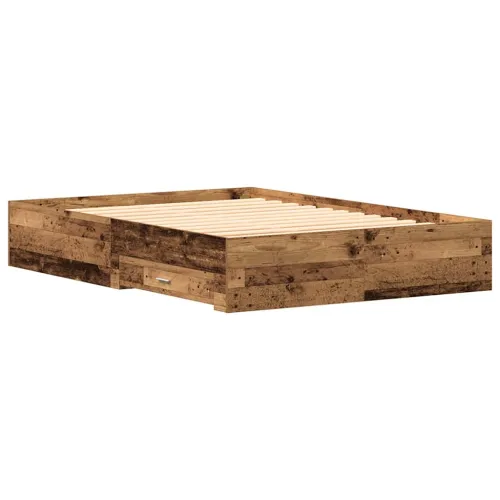 Okvir za krevet Staro drvo 140 x 190 cm Konstruirano drvo - Staro drvo 140 x 190 cm Cijena