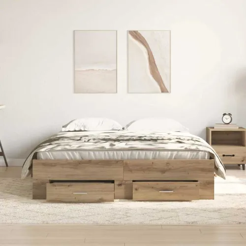 Okvir za krevet s ladicama Umjetnički hrast 135 x 190 cm - hrast artisan 135 x 190 cm Cijena