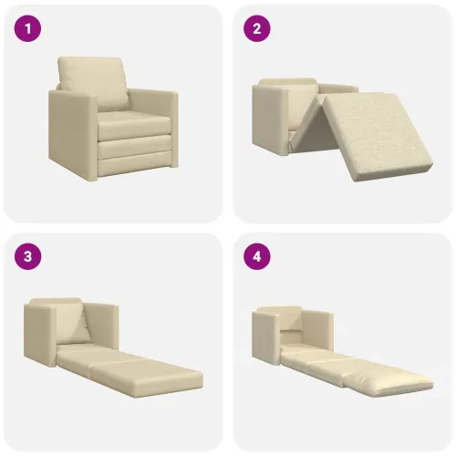 Krevet na razvlačenje Krema 74 x 77 x 81 cm tkanina - Krema 74 x 77 x 81 cm Cijena