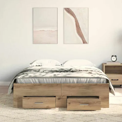 Okvir za krevet s ladicama Umjetnički hrast 120 x 190 cm - hrast artisan 120 x 190 cm Cijena