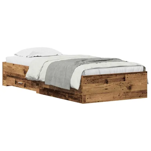 Okvir za krevet Staro drvo 100 x 200 cm Konstruirano drvo - Staro drvo 100 x 200 cm Cijena