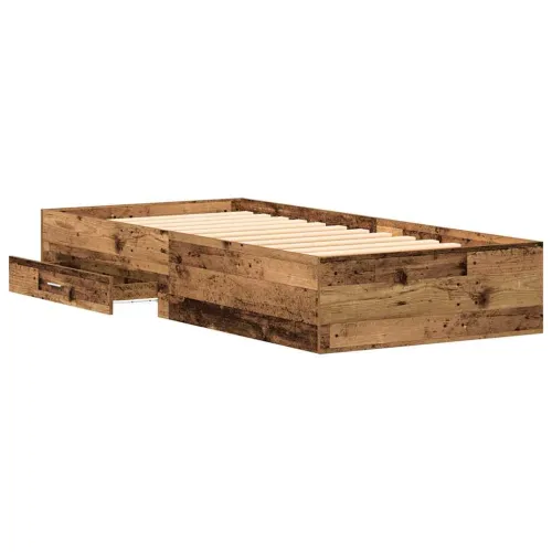 Okvir za krevet Staro drvo 90 x 190 cm Konstruirano drvo - Staro drvo 90 x 190 cm Cijena