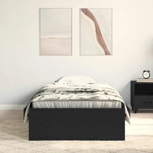 Okvir za krevet Crni hrast 90 x 190 cm Konstruirano drvo - Crni hrast 90 x 190 cm Cijena