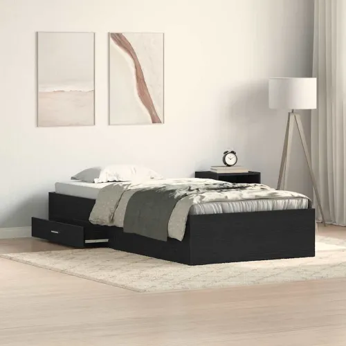 Okvir za krevet Crni hrast 90 x 190 cm Konstruirano drvo - Crni hrast 90 x 190 cm Cijena