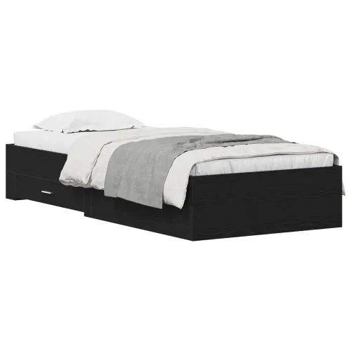 Okvir za krevet Crni hrast 90 x 190 cm Konstruirano drvo - Crni hrast 90 x 190 cm Cijena