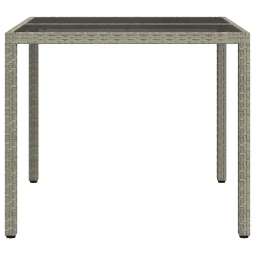Stol za vrt Siva 90 x 90 x 75 cm poliratan - Siva i crna 90 x 90 x 75 cm Cijena