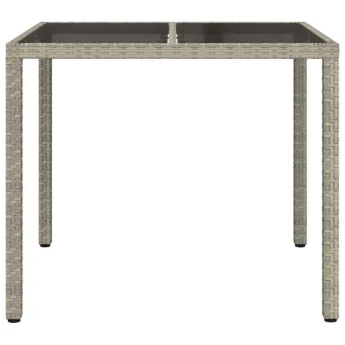 Stol za vrt Siva 90 x 90 x 75 cm poliratan - Siva i crna 90 x 90 x 75 cm Cijena
