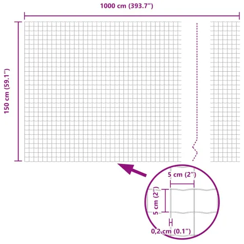 Euro ograda 1,5 x 10 m Željezo prekriveno PVC-om Zelena - Zelena 10 x 1,5 m 50 x 50 mm Cijena