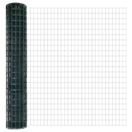 Euro ograda 1,6 x 10 m Željezo prekriveno PVC-om Zelena - Zelena 10 x 1,6 m 50 x 75 mm Cijena