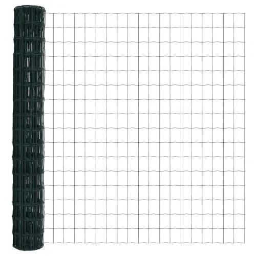 Euro ograda 1,6 x 10 m Željezo prekriveno PVC-om Zelena - Zelena 10 x 1,6 m 75 x 100 mm Cijena