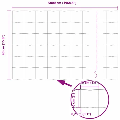 Euro ograda 0,4 x 50 m Željezo prekriveno PVC-om Zelena - Zelena 50 x 0,4 m 100 x 100 mm Cijena
