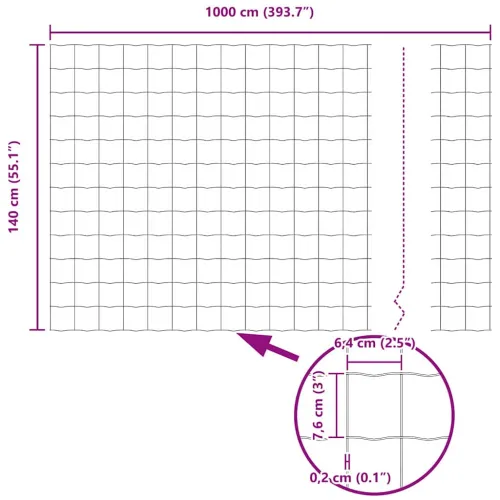 Euro ograda 1,4 x 10 m Željezo prekriveno PVC-om Zelena - Zelena 10 x 1,4 m 77 x 64 mm Cijena