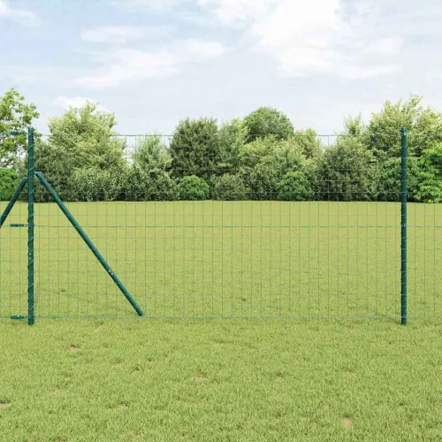 Euro ograda 1,4 x 10 m Željezo prekriveno PVC-om Zelena - Zelena 10 x 1,4 m 77 x 64 mm Cijena