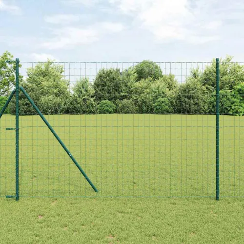 Euro ograda 1,6 x 10 m Željezo prekriveno PVC-om Zelena - Zelena 10 x 1,6 m 77 x 64 mm Cijena