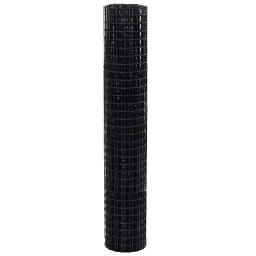 Euro ograda 1,6 x 10 m Željezo prekriveno PVC-om Siva - Siva 10 x 1,6 m 50 x 50 mm Cijena
